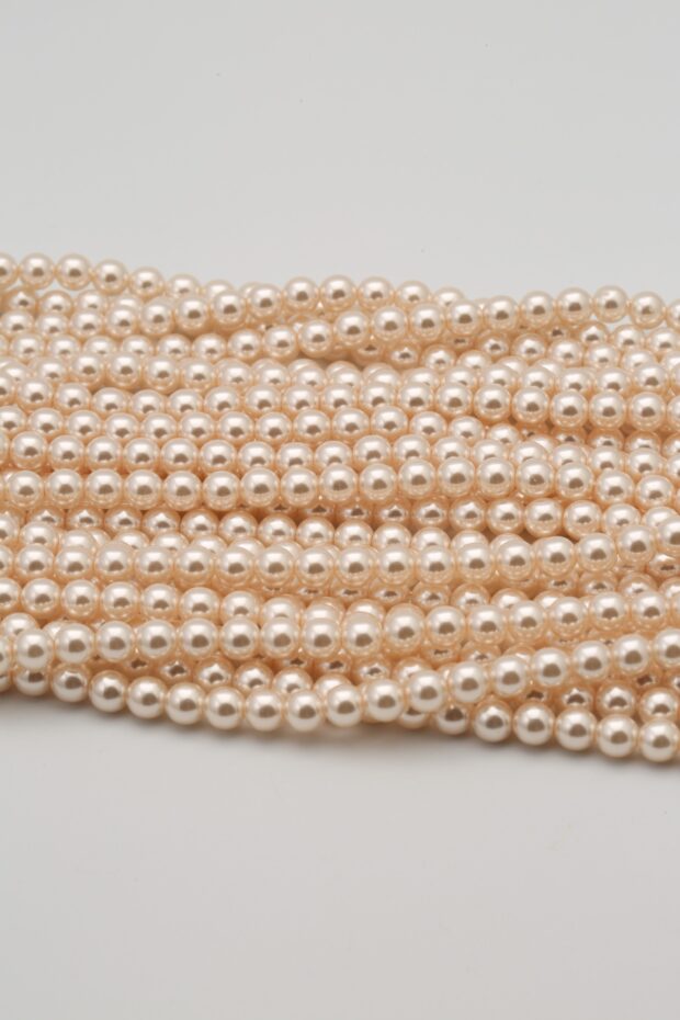 3mm Cream Rose Pearls with Hole - Image 3