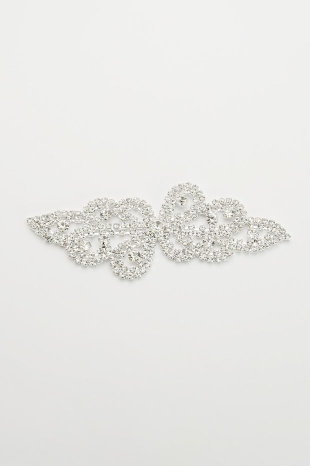 2719 Silver Crystal Motif with Small Centre Crystal