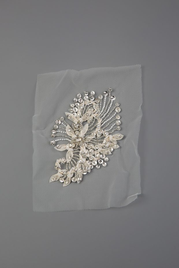 BU709 Tulle and Crystal Hand Made Motif